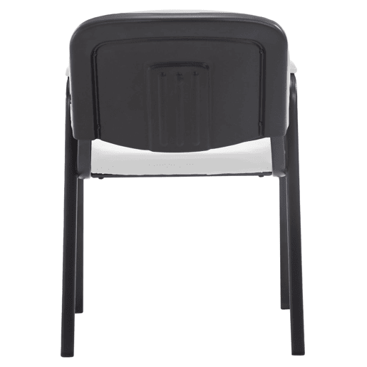 Silla apilable Ken Pro de polipiel Simil cuero Blanco 55X53X79 cm