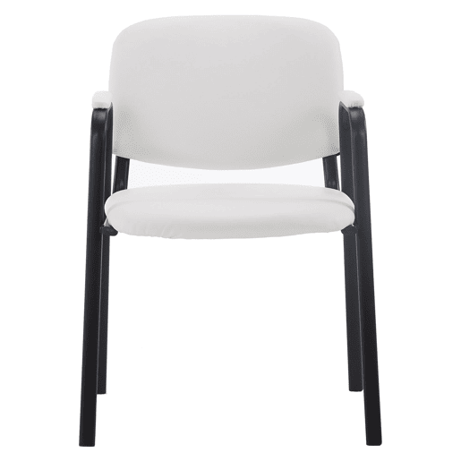 Silla apilable Ken Pro de polipiel Simil cuero Blanco 55X53X79 cm