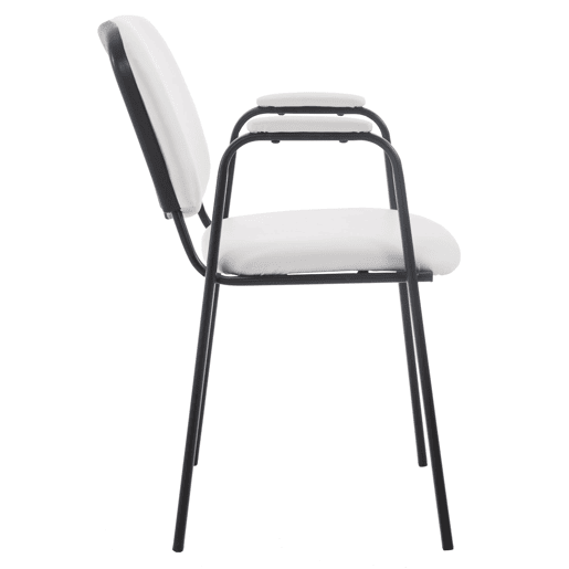 Silla apilable Ken Pro de polipiel Simil cuero Blanco 55X53X79 cm