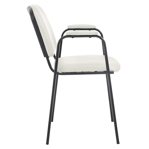 Silla apilable Ken Pro de polipiel Simil cuero Crema 55X53X79 cm