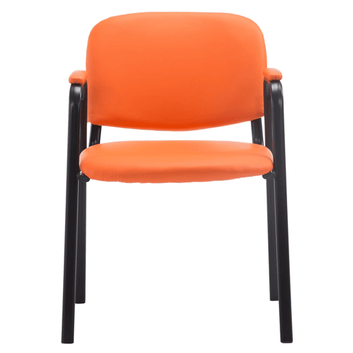 Silla apilable Ken Pro de polipiel Simil cuero Naranja 55X53X79 cm