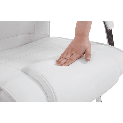 Set de 2 sillas cantilever XXL Attila en polipiel Simil cuero Blanco 67X60X104 cm Set de 2 sillas cantilever XXL Attila en polipiel Simil cuero Blanco 67X60X104 cm
