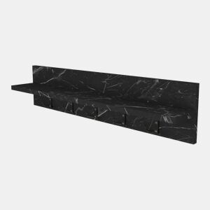 Bengaleiro de parede Hammarö aglomeradoplástico 80 x 13 x 18 cm mármore preto en.casa