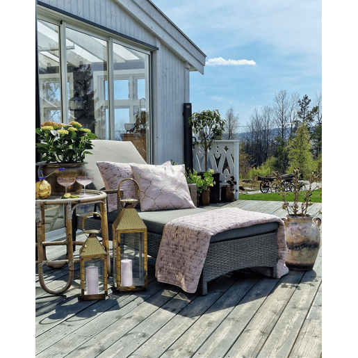 Conjunto de 2 almofadas decorativas ALYSSUM 45 x 45 cm Rosa Padrão em treliça