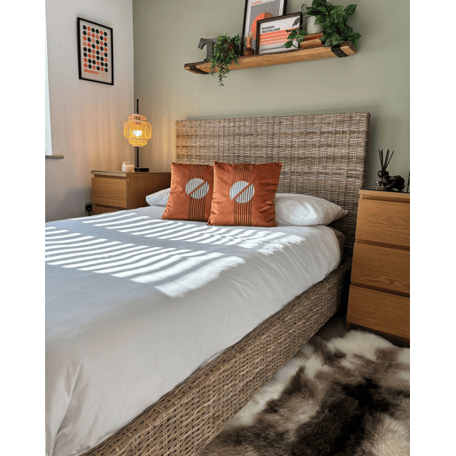 Conjunto de 2 almofadas decorativas CEROPEGIA Veludo 45 x 45 cm Laranja Padrão geométrico
