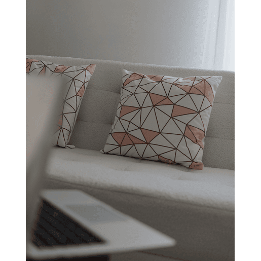 Conjunto de 2 almofadas decorativas CLARKIA Algodão 45 x 45 cm Rosa Padrão geométrico