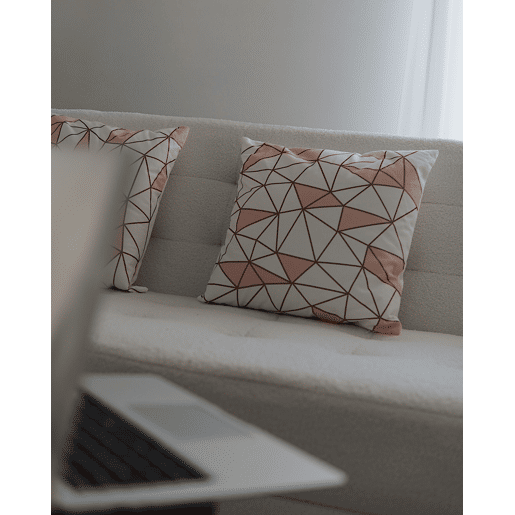 Conjunto de 2 almofadas decorativas CLARKIA Algodão 45 x 45 cm Rosa Padrão geométrico