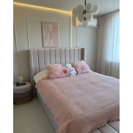 Conjunto de 2 almofadas decorativas DAISY Imitação de pele 45 x 45 cm Rosa Sólido