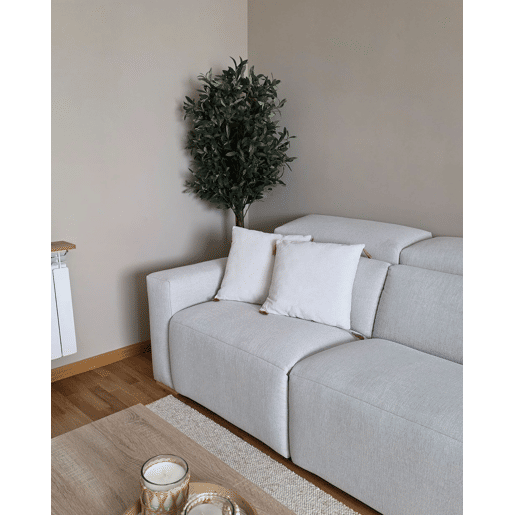 Conjunto de 2 almofadas decorativas AZALEA 45 x 45 cm Creme claro Sólido