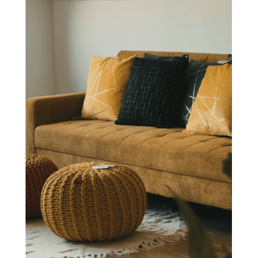 Conjunto de 2 almofadas decorativas BELLFLOWER 45 x 45 cm Preto Padrão geométrico