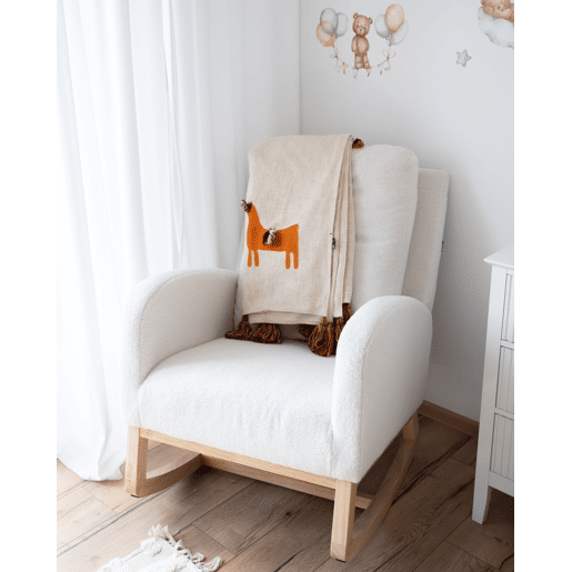 Manta KHANDWA Algodão 130 x 180 cm Creme
