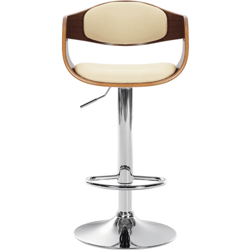 Taburete de bar Kingston Simil cuero Nogalcrema 48X50X88 cm Taburete de bar Kingston Simil cuero Nogalcrema 48X50X88 cm