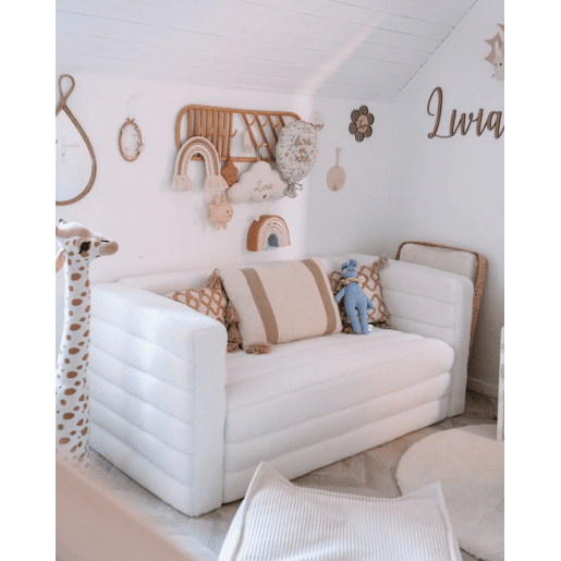 Conjunto de 2 almofadas decorativas INCANA Algodão 30 x 50 cm Creme Padrão geométrico