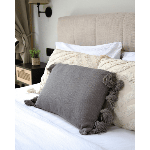 Almofada decorativa LYTHRUM Algodão 55 x 35 cm Preto Sólido