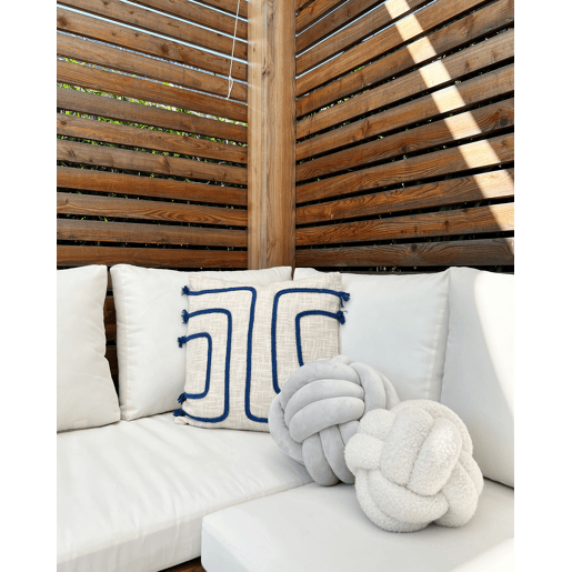 Conjunto de 2 almofadas decorativas PLEIONE Algodão 45 x 45 cm Azul marinho Padrão geométrico