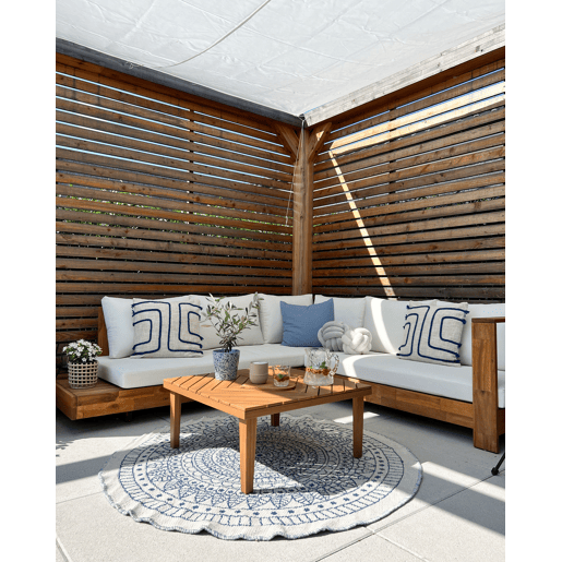 Conjunto de 2 almofadas decorativas PLEIONE Algodão 45 x 45 cm Azul marinho Padrão geométrico