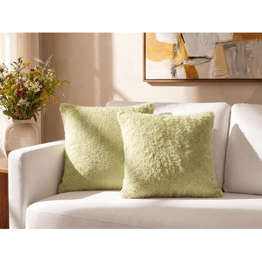 Almofada decorativa PILEA Imitação de pele 45 x 45 cm Verde claro Sólido Almofada decorativa PILEA Imitação de pele 45 x 45 cm Verde claro Sólido