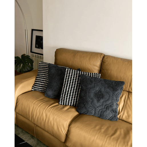 Almofada decorativa PAIKA Algodão 45 x 45 cm Cinzento escuro Ikat
