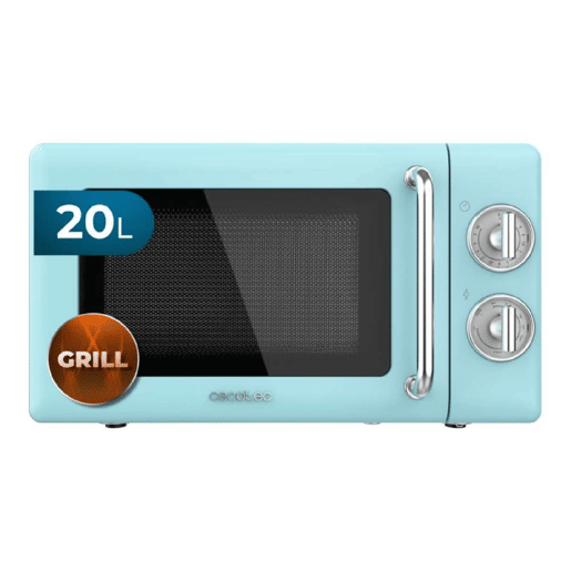 Cecotec ProClean 3110 Retro Blue Micro-ondas mecânico com grill de 20 l e 700 W.