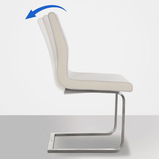 Silla de comedor Belfort Simil cuero Crema 50X40X90 cm