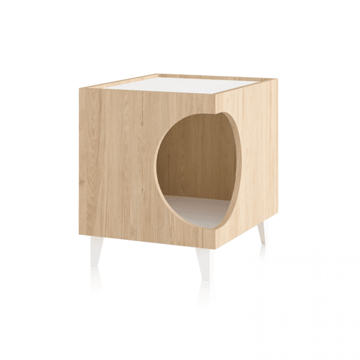 Mesa de cabeceira Homely Pets Carvalho - Branco 40 x 49 x 50 cm