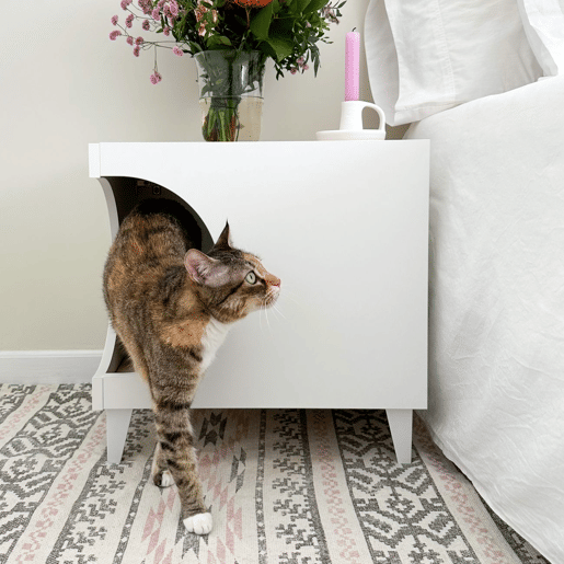 Mesa de cabeceira Homely Pets Branco - Carvalho 40 x 49 x 50 cm