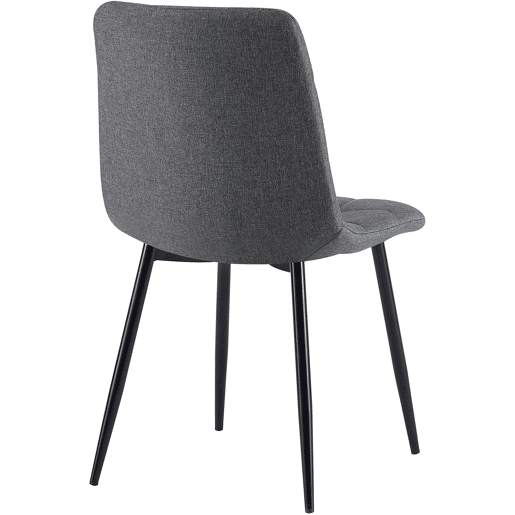 Silla de comedor Antibes de tela Gris oscuro 55X45X84 cm