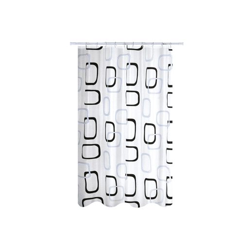 Cortina de banho de antibactérias + msv antimimatehohs de poliéster branco 180 x 200 cm