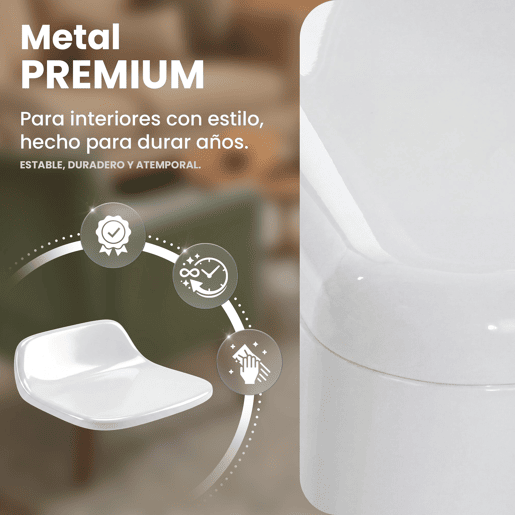 Set de 4 Sillas Apilables Benedikt Metal Blanco 48X44X89 cm