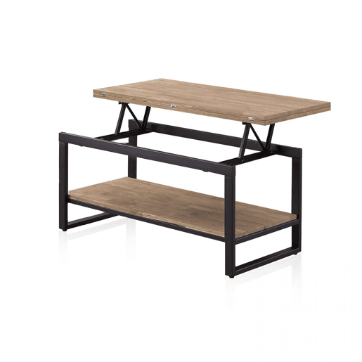 Mesa de centro extensível Rens Carvalho Mel - Preto 100 x 62 x 90 cm
