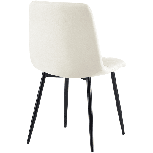 Silla de comedor Antibes de tela Crema 55X45X84 cm