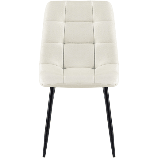 Silla de comedor Antibes de tela Crema 55X45X84 cm