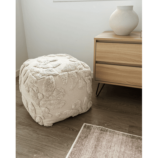 Pufe Tufado MULTAN Algodão Creme 45 cm 45 cm 45 cm