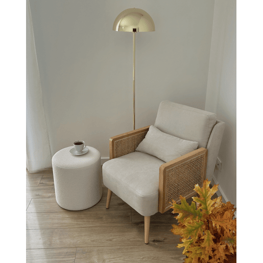 Pufe MOAB Bouclé Branco 39 cm 39 cm 41 cm Pufe MOAB Bouclé Branco 39 cm 39 cm 41 cm