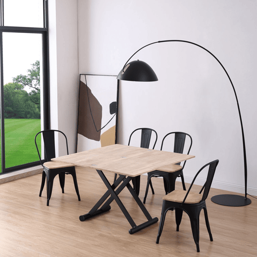 Mesa de centro extensível Katia Preto - Carvalho 114 x 76 x 110 cm