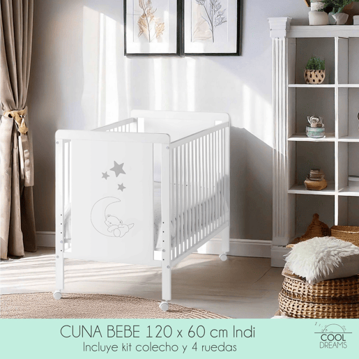 Berço Indi + kit co-sleeping + colchão HR + 4 rodas + estrado Cool-Dreams© + bancada Cool-Dreams Berço Indi + kit co-sleeping + colchão HR + 4 rodas + estrado Cool-Dreams© + bancada Cool-Dreams