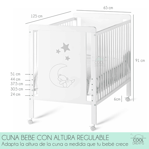 Berço Indi + kit co-sleeping + colchão HR + 4 rodas + estrado Cool-Dreams© + bancada Cool-Dreams Berço Indi + kit co-sleeping + colchão HR + 4 rodas + estrado Cool-Dreams© + bancada Cool-Dreams