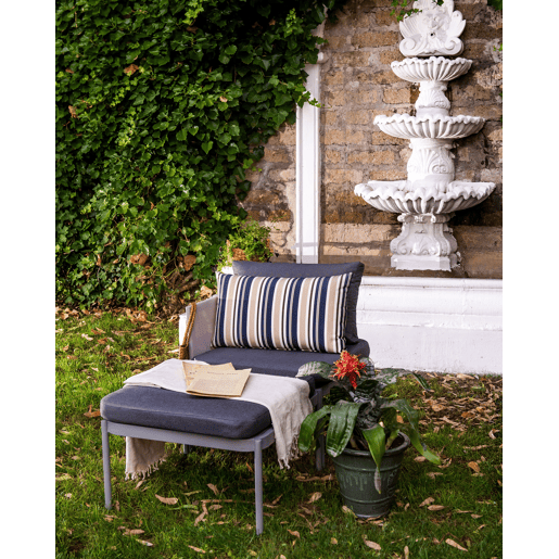 Conjunto de 2 almofadas de jardim KASTOS Às riscas 40 x 70 cm Taupe