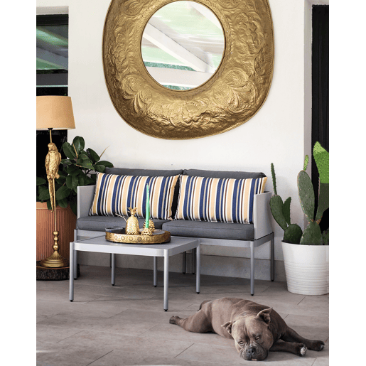 Conjunto de 2 almofadas de jardim KASTOS Às riscas 40 x 70 cm Taupe