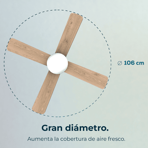 Cecotec Ventoinha de teto de 40 W com motor DC e 42u201D com luz LED, comando à distância, 6 velocidades, temporizador e 4 pás reversíveis.