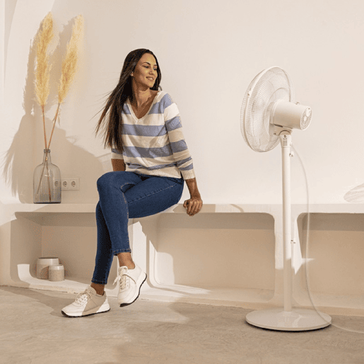 Cecotec Ventoinha de pé e de mesa com 40 W, 3 velocidades, oscilação e altura ajustável até 115 cm.