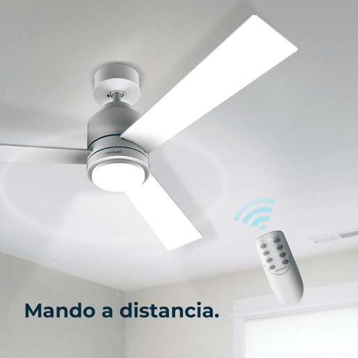 Cecotec Ventoinha de teto de 30 W e 48u2019u2019 com luz LED, controlo remoto, 6 velocidades, 3 modos (LowMediumHigh), 3 pás e modo winter-summer e brisa natural.