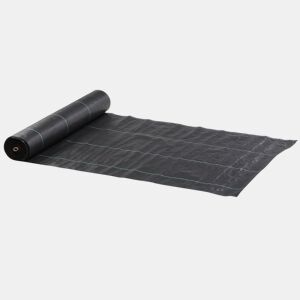 Outsunny Rolo de Malha Anti-Ervas 2x50 m Malha Geotêxtil 130 gm² para Controlo de Ervas Daninhas de Jardim Malha Anti-Ervas Preta