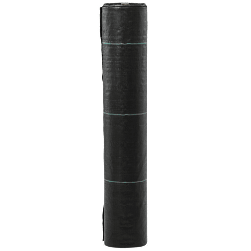 Outsunny Rolo de Malha Anti-Ervas 2x50 m Malha Geotêxtil 130 gm² para Controlo de Ervas Daninhas de Jardim Malha Anti-Ervas Preta