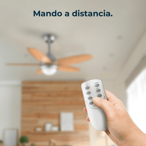 Cecotec Ventoinha de teto de 55 W e 42u201D, luz LED, controlo remoto, 3 velocidades, temporizador e 5 pás reversíveis.