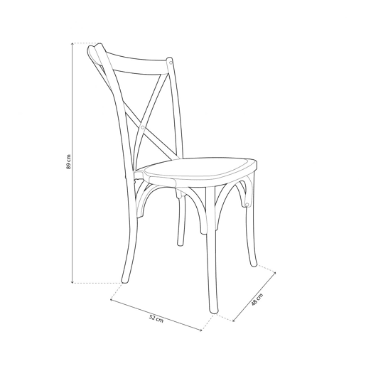 Conjunto de 2 cadeiras de jantar Provenza Rattan - Branco 52 x 89 x 48 cm