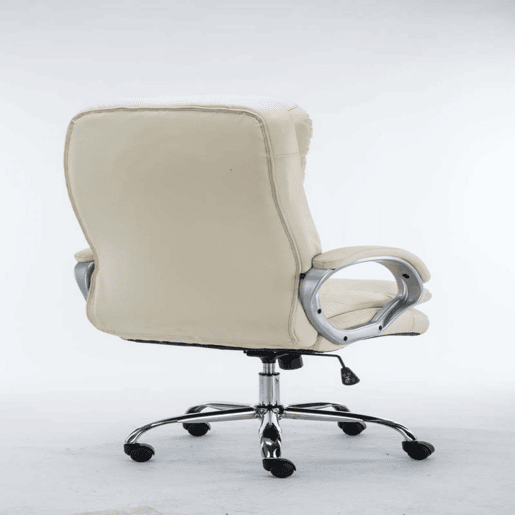 Silla de oficina XXL Vancouver Simil cuero Crema 77X68X116 cm