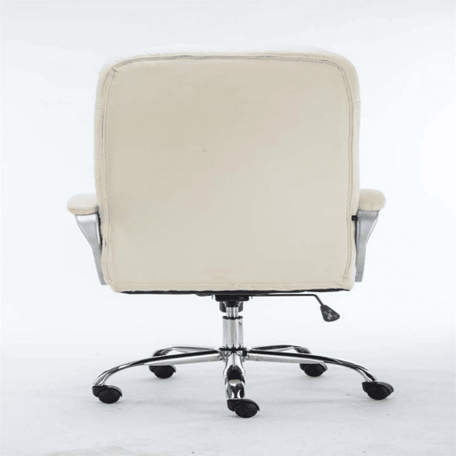 Silla de oficina XXL Vancouver Simil cuero Crema 77X68X116 cm