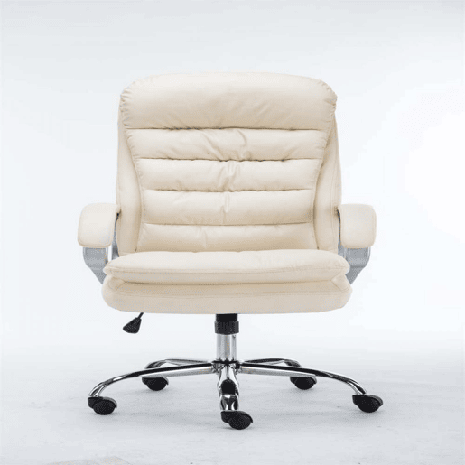 Silla de oficina XXL Vancouver Simil cuero Crema 77X68X116 cm