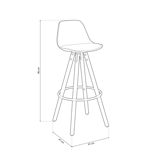 Pack 4 bancos Leif Branco - Cinzento 41 x 96 x 41 cm Pack 4 bancos Leif Branco - Cinzento 41 x 96 x 41 cm